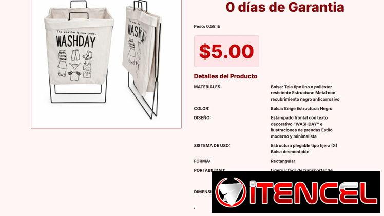 Cesto plegable con profundidad de 35 cm para volumen de ropa hoy VPT#-0085