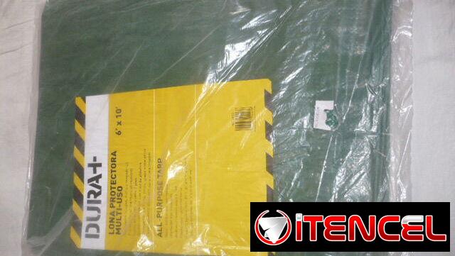 Lona plástica de 6′ x 10′ protectora y resistente multi-uso DURA+