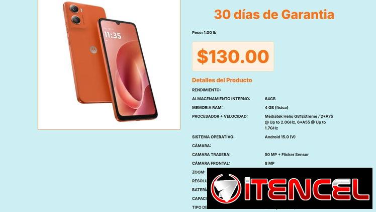 Motorola Moto G06 (4+64GB) con Cámara Trasera de 50 MP y Zoom x6 Real Pro VPT#-0431