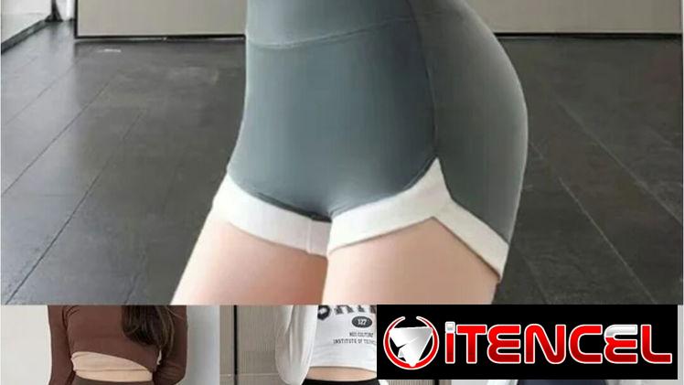 Short de licra de mujer para gyn talla unica Xl colores verde olivo y camelita y gris. Ideal para gyn caminar y realizar