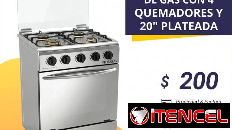 🔥Rebaja🔥ESTUFA(Cocina) Milexus 20” CON HORNO 4 HORNILLAS CON MAGNETO*