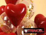 🎈Set de 11 globos de corazón y confeti $1850