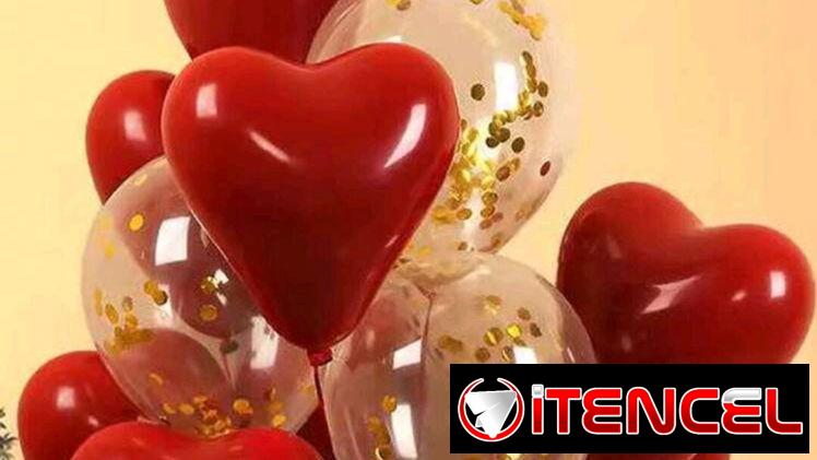 🎈Set de 11 globos de corazón y confeti $1850