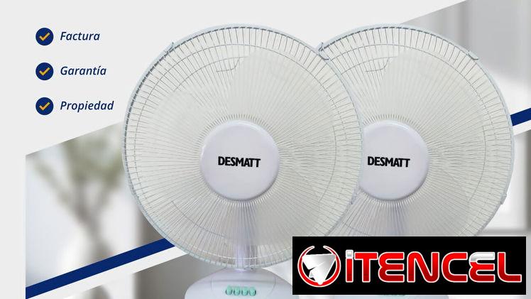 Ventilador de mesa 2×1 de 16 pulgadas marca Desmatt.