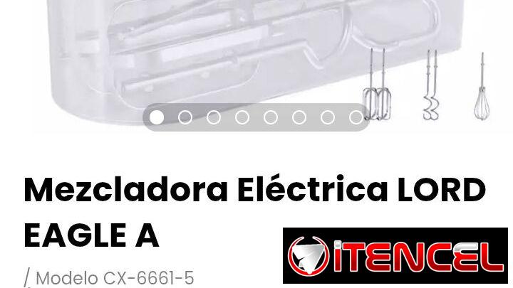 Mezcladora Eléctrica LORD EAGLE A. Incluye 5 accesorios de acero inoxidable