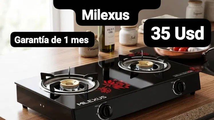 Cocina a gas de Vitrocerámica  Milexus, Garantía de 1 mes, Entrega por un mínimo costo adicional para toda La Habana