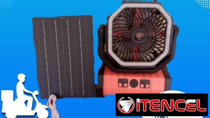 Ventilador recargable con panel solar