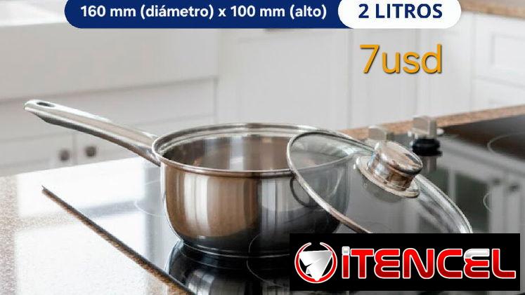 Cazuela y Sartén de acero inoxidable 2 y 3L