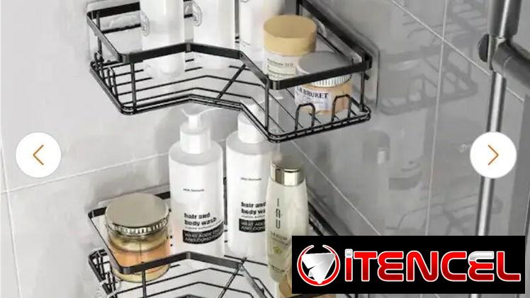 🏠 Organizador para Baño – Diseño en L, Gran Capacidad y Fácil Instalación