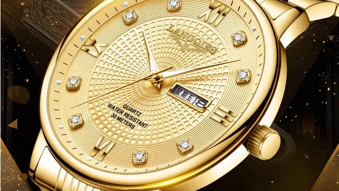 LANGQIES Reloj Elegante Automático 42mm (Gold) | videojuegoshabana.com