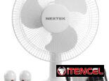 VENTILADOR RECARGABLE DE MESA CON PANEL SOLAR Y 2 BOMBILLOS NEXTEK