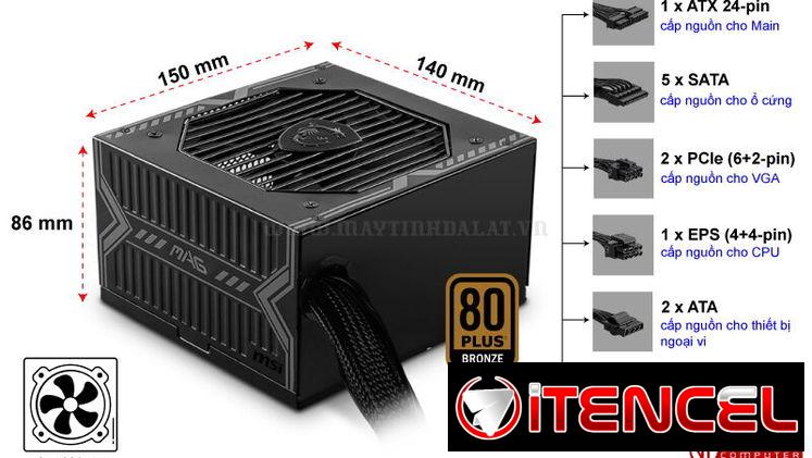 Fuente de PC nueva Sellada MSI MAG A650BN, fuente de alimentación compacta no modular de 650 W, bronce 80+