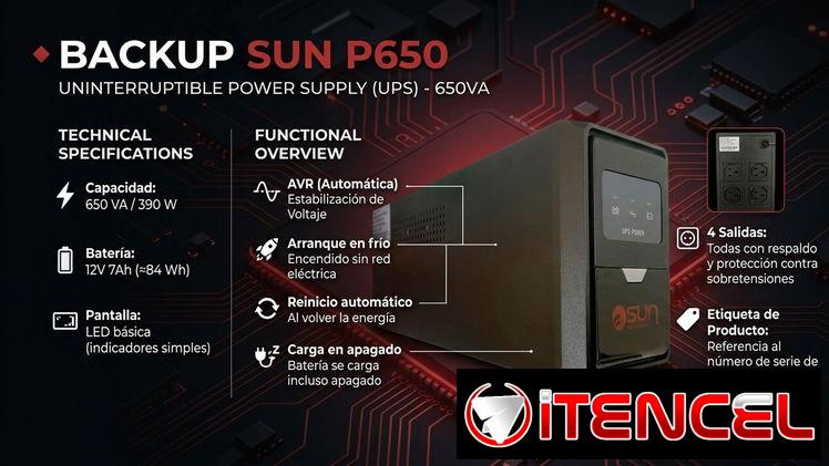 Backup SUN 1000VA – 140 USD