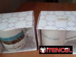 Jarra de ceramica blanca muy elegante con imagen antigua de Casablanca