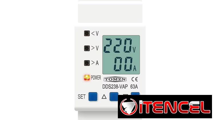 Protector de Voltaje TOMZN CA 85/300v  50/60HZ  63A Ajustable y Digital