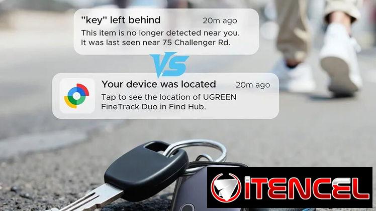 Localizador ( Airtag ) UGREEN Finder Duo Localizador Bluetooth iPhone Android Recargable para Llaves y  mucho más