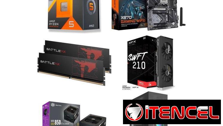 PC PARA JUEGAR AMD RX 7700XT 12GB 🤩 Ryzen 5 7600X3D – Gigabyte X870 Gaming Wifi6 – 32GB RAM ✅PC COMPLETA KIT AMD