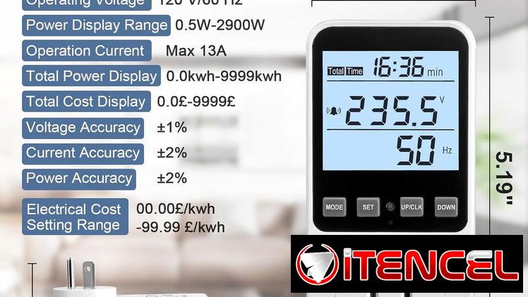 Medidor de potencia, monitor de uso de electricidad, consumo de energía para el hogar