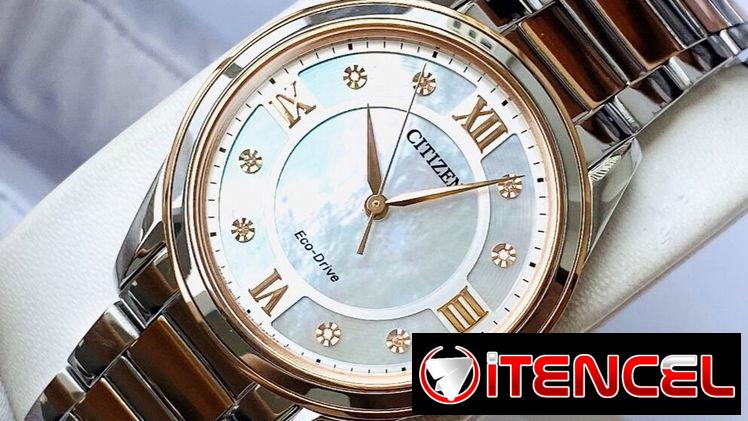 CITIZEN ECODRIVE AREZZO (EM0876-51D) DE MUJER CON CRISTAL ZAFIRO , 32MM EN ACERO INOXIDABLE , NUEVO A ESTRENAR 58049738