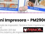 Mini Impresora – PM290C. Método de impresión: Térmica (solo imprime en negro)