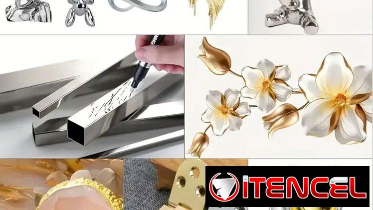 Rotulador metálico dorado o plateado