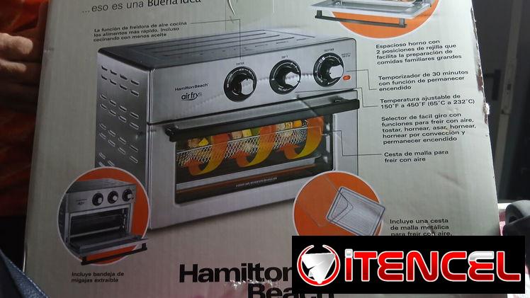 Horno Tostador y Freidora de Aire Hamilton Beach 2 en 1Acero Inoxidable