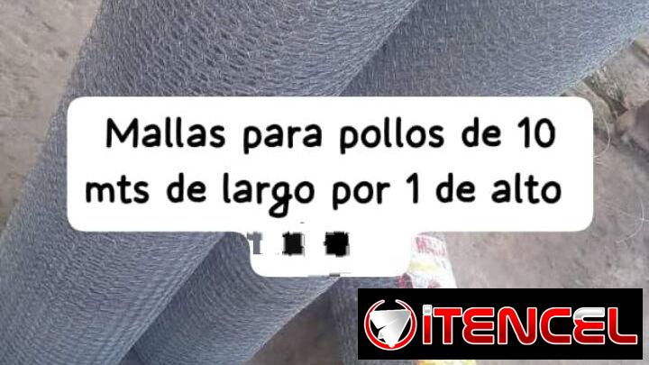 Mallas de pollo de 10 mtrosx 1 de alto