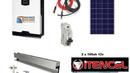 Kit Solar. Sistema de respaldo automático (Inversor, Batería y Panel Solar)