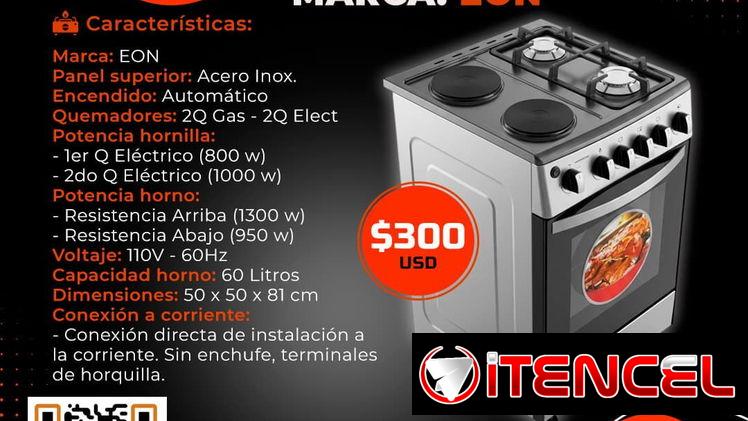 🥘 HIBRIDA 🥘 COCINA EON 2 ESTUFAS GAS + 2 ELECTRICAS – HORNO ELECTRICO. SERVICIO DE MENSAJERÍA CON FACTURA. TL 54833699