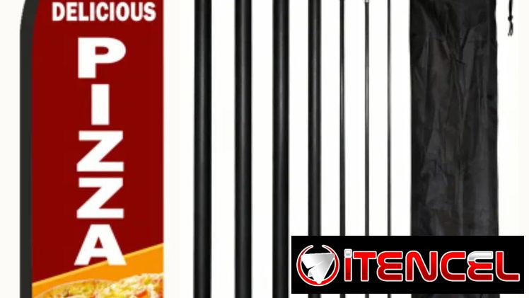 Banderola con asta / indicativo de ubicación de negocio