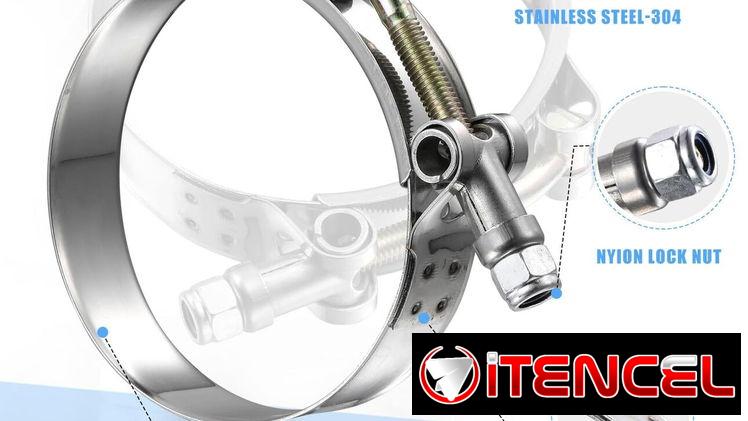abrazaderas de manguera de perno en T de 1.25 pulgadas, abrazadera de entrada turbo de acero inoxidable