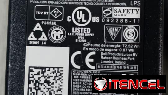 Cargador Original de Laptop DELL Inspiron 3542 de uso pero en perfecto estado de 19.5V 3.34A 65W en 20 USD