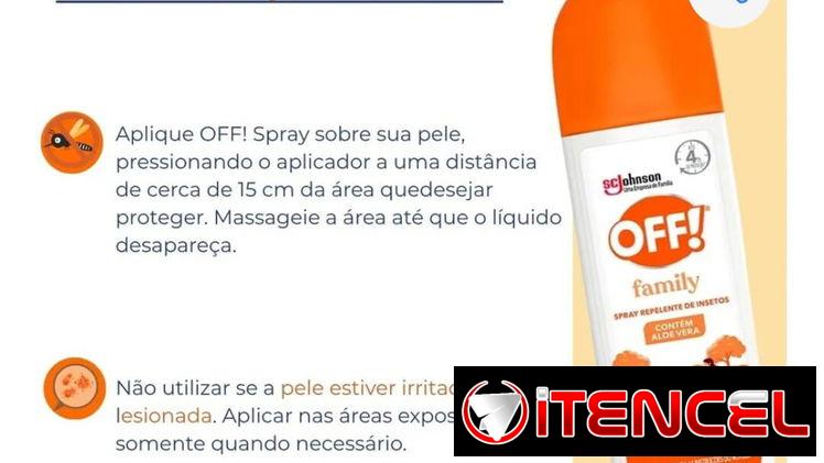 Repelente antimosquito marca OFF, durabilidad 4 horas.