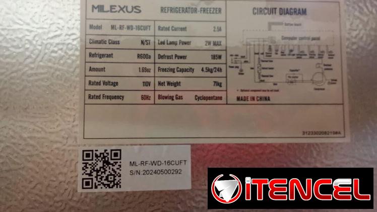 Milexus Refrigerador de 16 pies