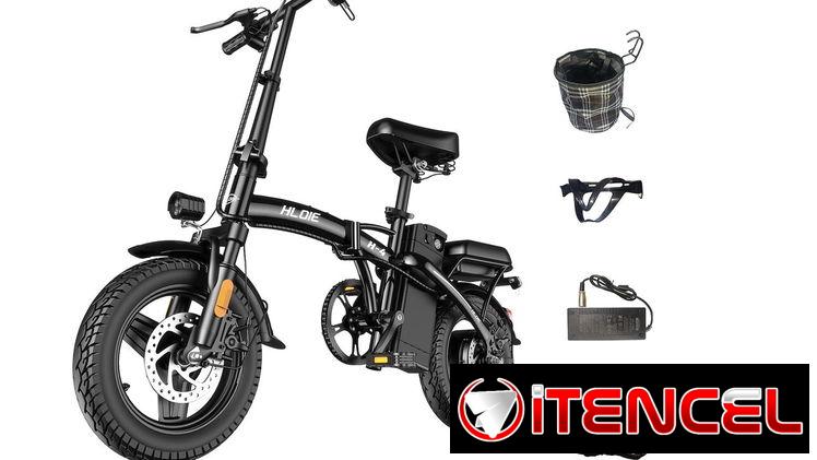 Bicicleta Eléctrica Plegable 14” 500W Pico 48V 12Ah 23MPH Compacta y Portátil