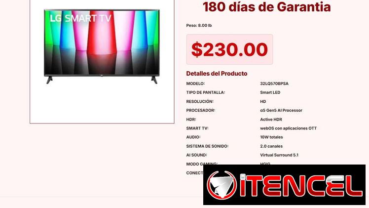 LG 32LQ570BPSA Smart LED con webOS y Procesador α5 AI Real $230 VPT#-0306