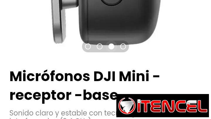 Micrófonos DJI Mini -receptor -base. Incluye base de carga para transmisor y cable divisor