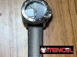 Reloj para hombre , pulsera de cuero degradado gris. De cuarzo, pilas .