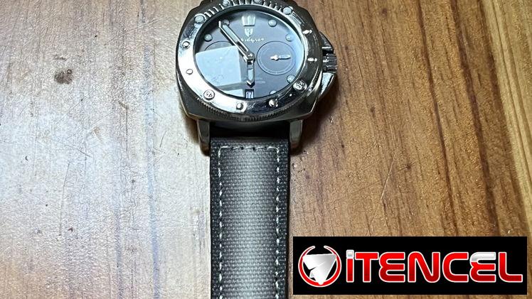 Reloj para hombre , pulsera de cuero degradado gris. De cuarzo, pilas .