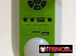 Super Ventilador de pie recargable de 16″ con altavoz(Bluetooth), radio, panel solar, 2 bombillos,mando a distancia, etc