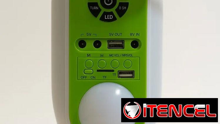 Super Ventilador de pie recargable de 16″ con altavoz(Bluetooth), radio, panel solar, 2 bombillos,mando a distancia, etc