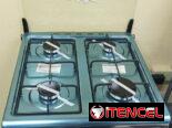 Cocina gas horno, Rudenkov, 4 hornillas, magneto, acero inoxidable, tapa de cristal -mensajería gratis