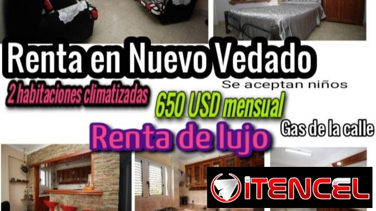 Tengo 3 rentas 2 en el Vedado y una en Playa,tienen todo adentro climatizadas ,mayor información únicamente al 59466457