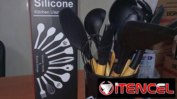 JUEGO DE UTENSILIOS DE COCINA DE 12 PIEZAS NEGROS. ENTREGA DE FACTURA. VARIEDAD DE ÚTILES DEL HOGAR, FERRETERÍA, ETC
