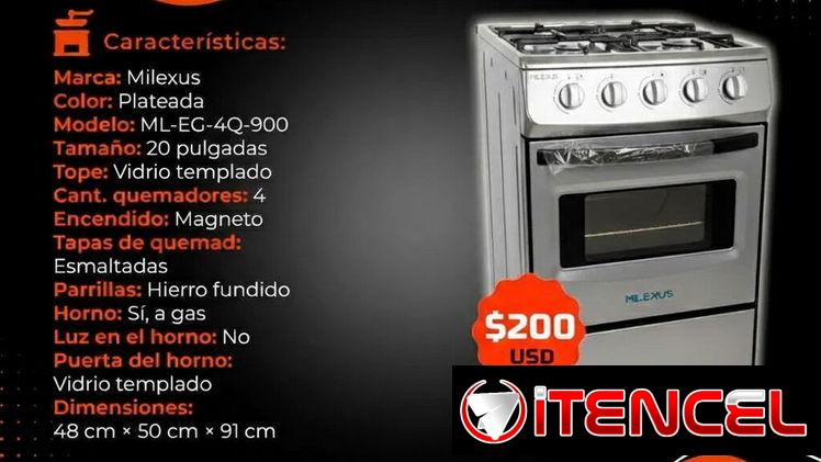 🎁 200 🎁 COCINA DE GAS CON HORNO 4 QUEMADORES. TENEMOS MENSAJERÍA CON FACTURA Y GARANTÍA. TLF 54833699