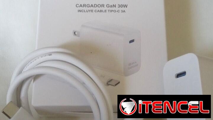 CARGADOR TIPO C 30W CARGA RÁPIDA Y CABLE IPHONE ENTRADA C 3A CARGA RÁPIDA (MARCA 1HORA)