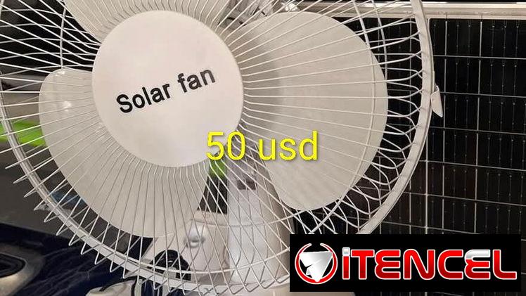 Ventilador recargable con panel solar