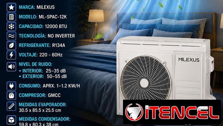 ❄️1 TON❄️ SPLIT MILEXUS 12000BTU NO INVERTER 220V. MENSAJERIA CON FACTURA Y GARANTIA. TL 54833699
