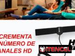 Antena de TV Digital para Interior, Alta Definición HDTV Ultra Compacta, Amplifica la Recepción de Canales