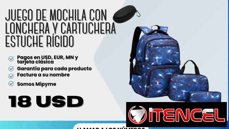 🎒 SET ESCOLAR 3 EN 1 – MOCHILA + LONCHERA + CARTUCHERA 💥 💲18 USD